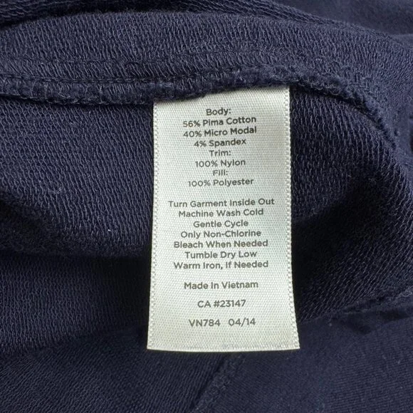 Talbots Navy Blue Pull Over Quarter Zip Sweatshirt Size XL Pima Cotton Preppy - Picture 7 of 9